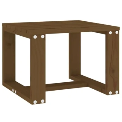 Image of vidaXL Garden Side Table Outdoor Dining in Honey Brown, Made of Solid Pine Wood Suitable for Garden, Terrace, Patio