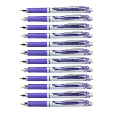 Image of Pentel BL77 V3X EnerGel Retractable Gel Rollerball Pen 0.7mm Ball Diameter = 0.35mm Line Width Refillable Pack of 12 Lilac
