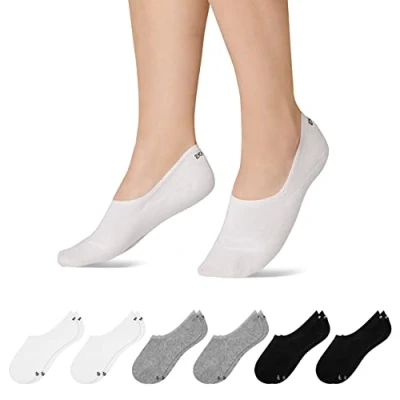 Image of Snocks 6 Pairs of No Show Socks Women &amp; Men Non Slip Invisible Suitable As Loafer for Flats