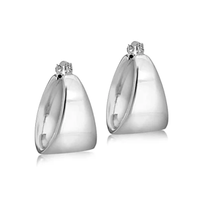 Image of Tuscany Silver Women&#039;s Sterling Graduated Electroform Creole Earrings
