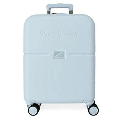 Image of Pepe Jeans Accent Cabin Suitcase Blue 40x55x20 cm Rigid ABS Integrated TSA Closure 37L 3.22 kgs 4 Double Wheels Hand Luggage