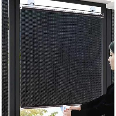Image of Blackout Roller Blind With Suction Cup, Curtains Without Drilling, Sunshade Blinds for Windows and Doors, 50x125/68x125cm Temporary Blinds,68x125cm/27 * 49in
