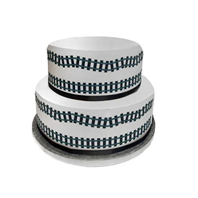 Image of Edible Decor Sheet Train Track Border Ribbon Perfect for Larger cakes Easy to Use