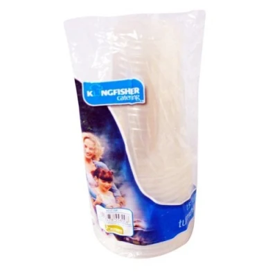 Image of Kingfisher Pack Of 150 Disposable Half Pint 250ml / 10oz Clear Plastic Tumbler Glasses Outdoor Picnic BBQ
