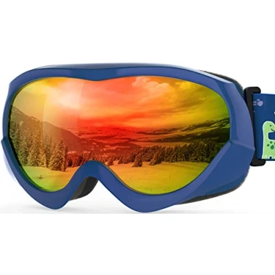 Image of OutdoorMaster Kids Ski Goggles Helmet Compatible Snow for Boys &amp; Girls with 100% UV Protection VLT 14.3%