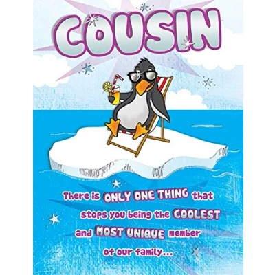 Image of Piccadilly Greetings Humour Birthday Card Cousin 8 x 6 inches, A10261