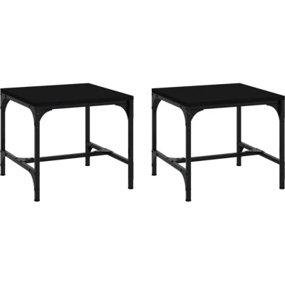 Image of vidaXL Side Tables 2 pcs Black 40x40x35 cm Engineered Wood
