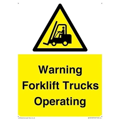 Image of Warning Forklift Trucks Operating Sign 150x200mm A5P