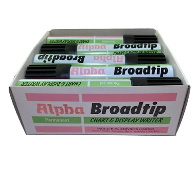 Image of SureMark Alpha Broadtip Jumbo Permanent Marker Black Box of 10