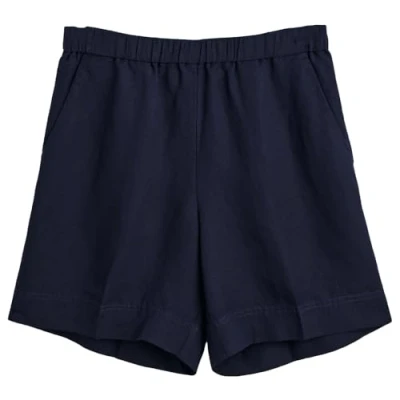Image of GANT Women&#039;s REL Linen Blend Pull ON Shorts, Evening Blue, UK 6