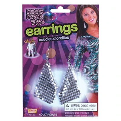 Image of Bristol Novelty 74520 Diamond Earrings, Silver, One Size