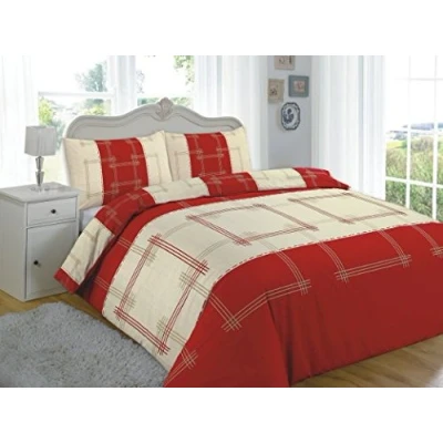 Image of Artistic Fashionista Luxury &amp; Modern CAMPUS Duvet/Quilt Cover Pillowcases Bedding Set Printed Range (Double, Red)