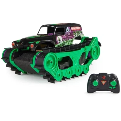 Image of Monster Jam, Official Grave Digger Trax All Terrain Remote Control Outdoor Vehicle, 1:15 Scale, Kids’ Toys for Boys and Girls Aged 4 up