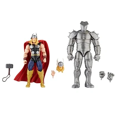 Image of Marvel Hasbro Legends Series Thor vs Destroyer, Avengers 60th Anniversary Collectible 6 Inch Action Figures