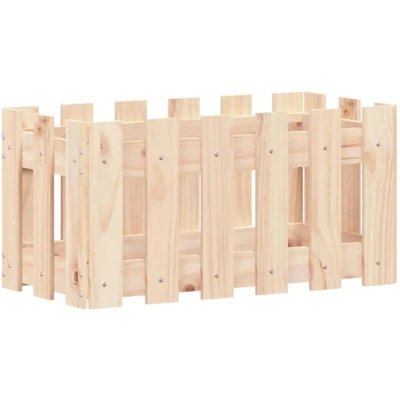 Image of vidaXL Garden Planter with Fence Design 60x30x30 cm Solid Wood Pine