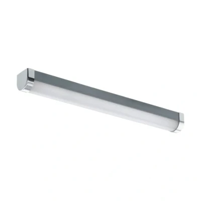 Image of Eglo LED Bathroom Wall Light Tragacete 1, Vanity Mirror lamp with Switch, Over Cabinet Lighting Made of Plastic and Metal in Silver, White Chrome, Neutral White, IP44, 18 inches