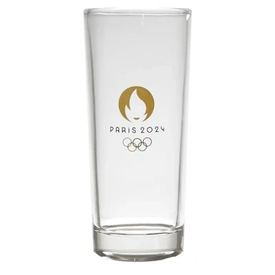 Image of PARIS 2024, CJO4400, Set of 3 Tubo Glasses, 20 cl, Officially Licensed Product, Modern Design, Ideal for Cocktails, Perfect Home, Restaurants, Parties, Dishwasher Safe