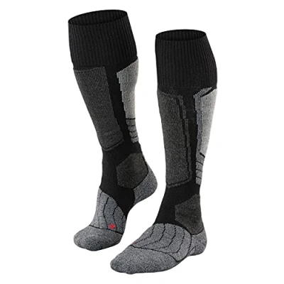 Image of FALKE Men&#039;s SK1 Comfort M KH Wool Silk Warm Thick 1 Pair Skiing Socks, Black (Black Mix 3010), 5.5 7.5