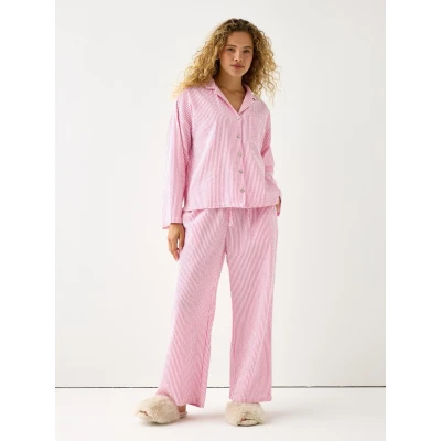 Image of Lindex Seersucker Pyjama bottoms, Women&#039;s, Size: Large, Pink