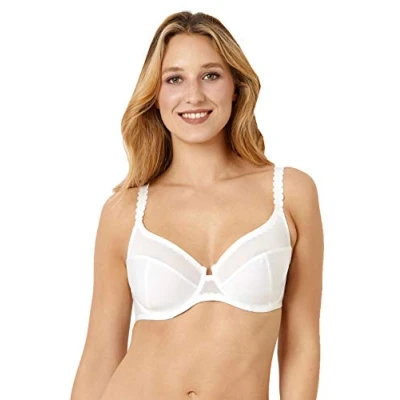 Image of Sans complexe Women&#039;s Roxanne Soutien Gorge Classique Armatures Non Padded Wired Bra, White (Blanc GCC), 90D EU, (Size: 90/105D)