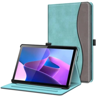 Image of FINTIE Case Compatible with Lenovo Tab M10 (3rd Gen, 2022) 10.1 inch, [Corner Protection] Multi Angle Viewing Stand Cover Pocket Pocket, (Z Denim Turquoise)