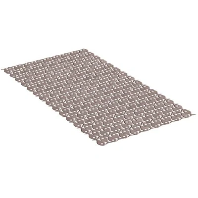 Image of TATAY Bath Mat, Non slip, PVC with Suction Cups, Resistant to Mold and Microbes, Anti Bacterial, Pisces Design, Taupe. Measures 72 x 36 cm