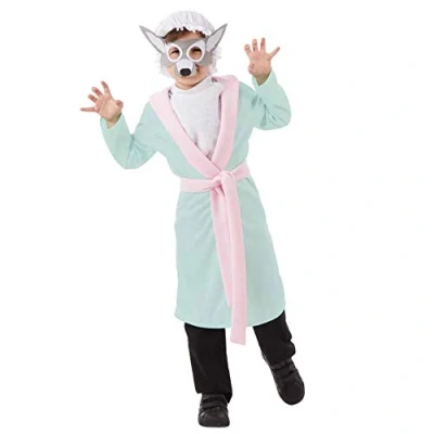 Image of Fun Shack Grandma Wolf Costume Kids Little Red Bad Granny Werewolf Halloween Costumes for Girls Boys X Large