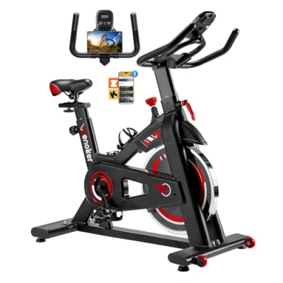 Image of Wenoker Exercise Bike APP Compatible, Indoor Cycling Spin for Home Gym Use with LCD Display&amp;Tablet Holder, Fitness Equipment Cardio Training Machine