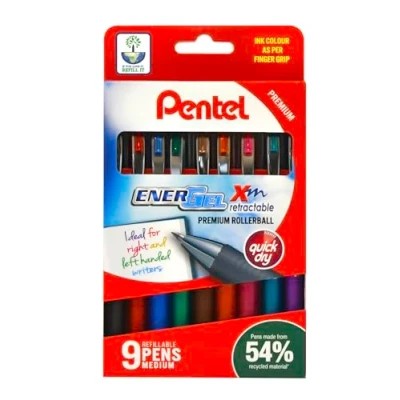 Image of Pentel Energel XM Retractable YBL77/9 M Wallet Assorted Colours
