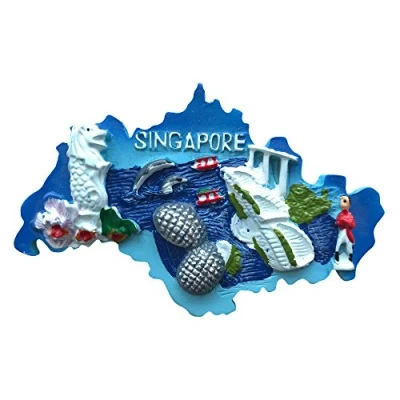 Image of Wedare Magnet Souvenir Singapore Fridge Magnet, 3D Tourist Souvenirs, Handmade Resin, Home and Kitchen Decoration