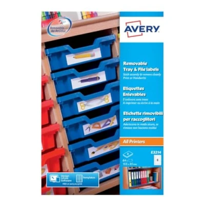 Image of Avery E3214 Removable Multi Purpose Tray and Filing Labels