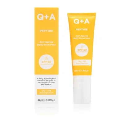 Image of Q+A Peptide SPF50 Anti Ageing Facial Sunscreen 50ml