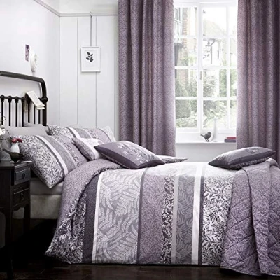 Image of Dreams &amp; Drapes, Hanworth, Easy Care Duvet Cover Set, Single, Heather, Purple