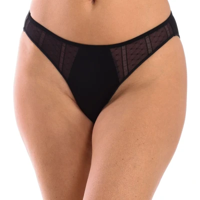 Image of Selene Womens Micro tulle panties for women, model BK3081. Elegance, softness and comfortable fit. Black Size Large