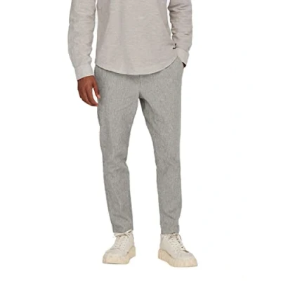 Image of ONLY &amp; SONS Men&#039;s Onslinus Crop Life 0006 Lin Mix PNT Noos Pants, Teak, S