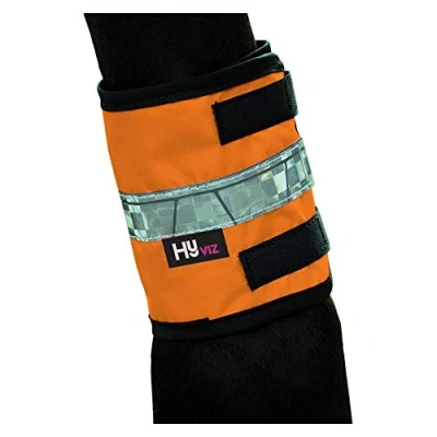 Image of HyVIZ Leg Bands (Cob/Horse) (Orange/Black)