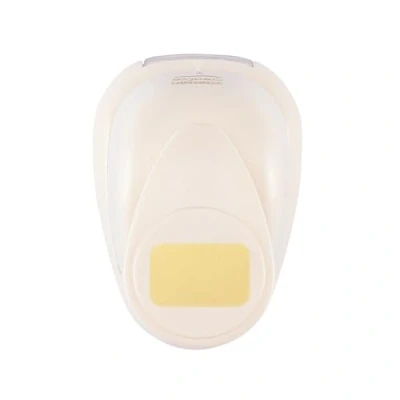 Image of Vaessen Creative Craft Paper Punch Rectangle with Rounded Corners 1,5 x 2,3 cm Circle Cutter for Crafting and Card Making, White/Pink