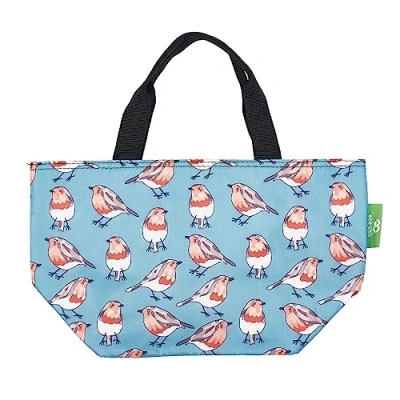 Image of ECO CHIC Lightweight Foldable Insulated Lunch Bag Water Resistant Cooler (Robins Teal)