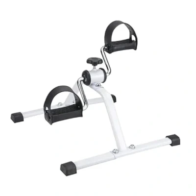 Image of Portable Mini Exercise Pedal Bike, Foldable Arm and Leg Exerciser, Low Impact Fitness Machine, White