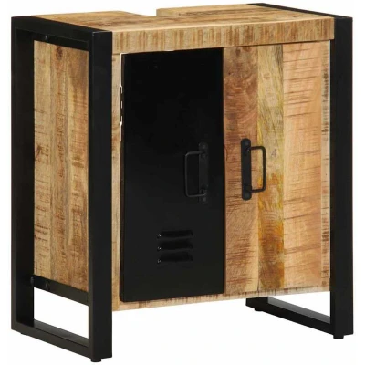 Image of vidaXL Bathroom Cabinet 55x35x60 cm Solid Wood Rough Mango