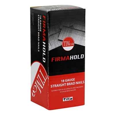 Image of TIMCO FirmaHold Collated Brad Nails 18 Gauge x 50 Straight Stainless Steel Box of 5000