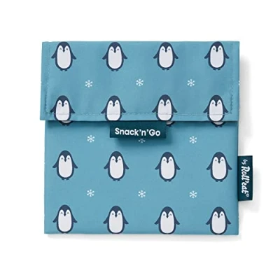 Image of Roll&#039;eat ® Reusable Snack Bag Kids Snacks Container Eco Friendly Food for Storage Penguin Holder Snack&#039;n&#039;Go Animals