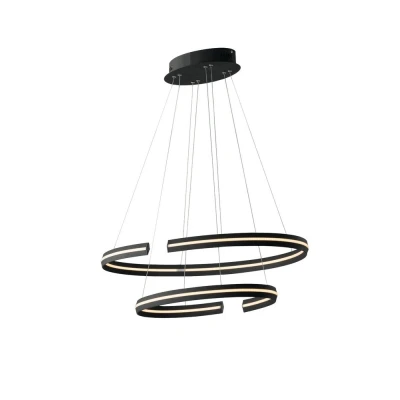Image of Clarke Integrated LED Circular Ceiling Pendant 80Cm, Black, 4000K