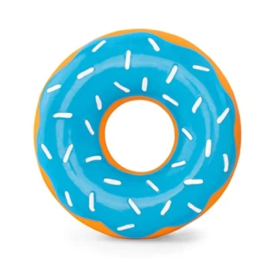 Image of ZippyPaws Latex Donutz, Durable Dog Toy for Interactive Play, No Stuffing, Blueberry