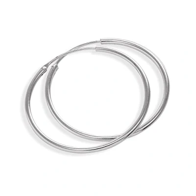 Image of Sterling Silver Hoop Sleeper Earrings (25 MM)
