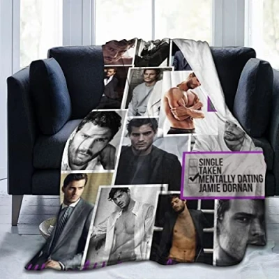 Image of Huaaiwangy Jamie Actor Dornan Throw Blanket, Ultra Soft Flannel Fleece Lightweight Blankets Warm Air Conditioning Blanket For Couch Sofa Bed 50x40 Inch