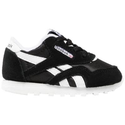 Image of Reebok Boys Cl Nylon Sneaker, Black White, 5 UK Child