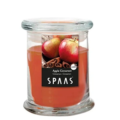 Image of Spaas Scented Candle in Household Jar, 60 Hours, Apple Cinnamon, Ginger Orange