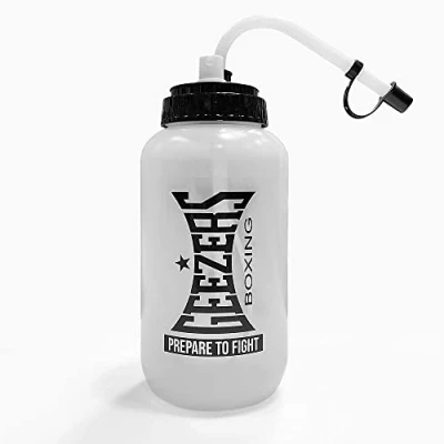 Image of Geezers Boxing 1Ltr Straw Water Bottle/Spray Bottle Squeezable Plastic, Wide Screw Top With Long Straw, Spray Nozzle Button, Sports Training