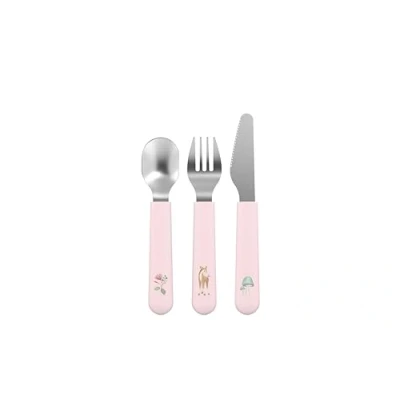 Image of Mepal Children’s Cutlery 3 Piece Set Mio Little Dutch, Children&#039;s Flatware, Child Friendly Utensils from 12 Months, Including Knife, Fork &amp; Spoon, of 3, Fairy Garden